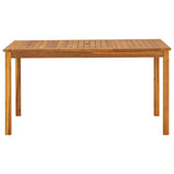 ROMHZKS Patio Table 55.1"x31.5"x29.1" Solid Acacia Wood - Outdoor Garden Table - Garden Table for Dining and Entertaining ROMHZKS