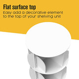 Rotating 4-Tier Bookshelf Display Tower - Space-Saving White Wood Bookcase for Kids and Adults Houseables