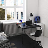 Cosco XL 38.5" Resin Fold-in-Half Card Table, Black, Wheelchair Accessible, Lightweight, Pinch-Free Locking System Cosco