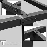 Easllre 14Inch Metal Bed Frame,Twin Size Bed Frame with Upholstered Headboard,Heavy Duty Sturdy Mattress Foundation,Easy Assembly,No Box Spring Needed,Black-Twin Easllre