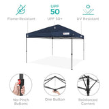 Best Choice Products 12x12ft 1-Person Setup Pop Up Canopy Tent Instant Portable Shelter w/ 1-Button Push, Case, 4 Weight Bags - Navy Blue Best Choice Products