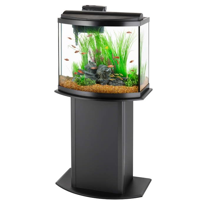 Aqueon Pedestal Bow Aquarium Stand, 26" W X 29" H - WoodArtSupply