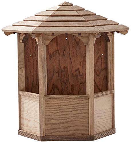 SamsGazebos Wall Mount English Garden Style Wood Gazebo Planter with Decorative Roof, 19-1/2 by 19 by 9-Inch, Brown SamsGazebos