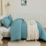 Litanika Grayish Teal Comforter Set Twin/Twin XL Size, 2 Pieces Lightweight Solid Bedding Comforter Set, All Season Fluffy Bed Set (66x90In Comforter & 1 Pillowcase) Litanika