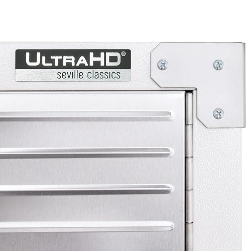 Seville Classics UltraHD Solid Steel Lockable Metal Storage Cabinet Locker Organizer w/Adjustable Shelves for Garage, Warehouse, Office, Classroom, 48" W x 24" D x 72" H, White - WoodArtSupply