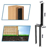 AXWHYS Fence Post Repair 2 Pack,Fence Post Stake Double Ground Spike with Black Powder-Coated for Repair Tilted/Broken Wood Fence Post AXWHYS