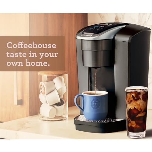 Keurig K-Elite Single Serve K-Cup Pod Coffee Maker, with Strength and Temperature Control, Iced Coffee Capability, 8 to 12oz Brew Size, Programmable, Brushed Slate