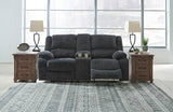Signature Design by Ashley Draycoll Contemporary Double Reclining Manual Loveseat with Center Console, Dark Gray Signature Design by Ashley