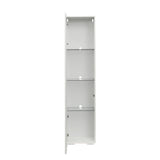 Bellemave High Gloss LED Bookcase Narrow Storage Cabinet with Adjustable Shelves & Cupboard with Door, Freestanding Tall Cabinet for Living Room, Hallway, Office, White Bellemave