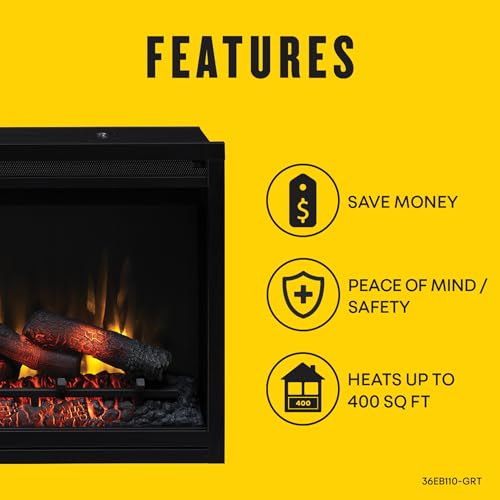 ClassicFlame 36" Traditional Built-in Electric Fireplace Insert, 120 volt ClassicFlame