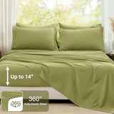 FUANNA Queen Comforter Set Olive Green, 7 Pieces Soft Bedding Sets Queen Size, All Season Lightweight Bed in a Bag with Comforter, Flat Sheet, Fitted Sheet, Pillowcases & Shams FUANNA