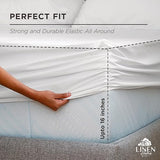 Linen Home 100% Cotton Percale Weave Fitted Sheet, Twin Size, White, 1 Deep Pocket Fitted Sheet, Fits Mattress Upto 16" Crisp and Cool Strong Bed Linen, 39"X75"+15" Linen Home