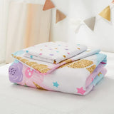 PINNKKU 4-Piece Toddler Bedding Set, Includes 1 Flat Sheet, 1 Fitted Sheet, 1 Comforter and 1 Reversible Pillowcase, Standard Toddler Comforter & Sheet Set, Ultra Soft Toddler Bed Set, Unicorn PINNKKU