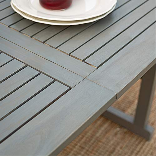 Walker Edison Maui Modern Solid Acacia Wood Slatted Patio Dining Table, 78 Inch, Grey Wash - WoodArtSupply