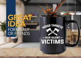 Axe Throw Coffee Mug 15oz Black -Wood targets - Sport Game Tomahawk Target Throwing wooden Competition Hunting Luxe Gifting
