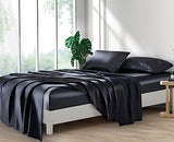 Lanest Housing Silk Satin Sheets, Full Size Satin Bed Sheet Set with Deep Pockets, Cooling Soft and Hypoallergenic Satin Sheets Full - Black Lanest Housing