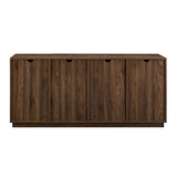 Walker Edison Liss Contemporary 4-Door Minimalist Sideboard, 70 Inch, Dark Walnut Walker Edison