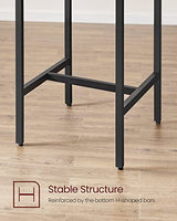VASAGLE Bar Table and Chairs Set, Square Table with 2 Stools, Dining Pub Set for 2, Space Saving for Kitchen Breakfast, Living Room, Rustic Brown and Ink Black VASAGLE