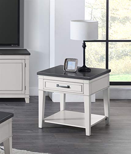 YeegfeyA Martin Svensson Home Del Mar, End Table, Antique White and Grey Martin Svensson Home