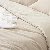 David's Home Cotton Muslin Comforter Set King Size, Soft Lightweight Breathable Cozy Skin-Friendly, 3PCS Linen Like Gauze Bedding with Pillow Shams, Aesthetics Home Decor & Giftable, Natural David's Home