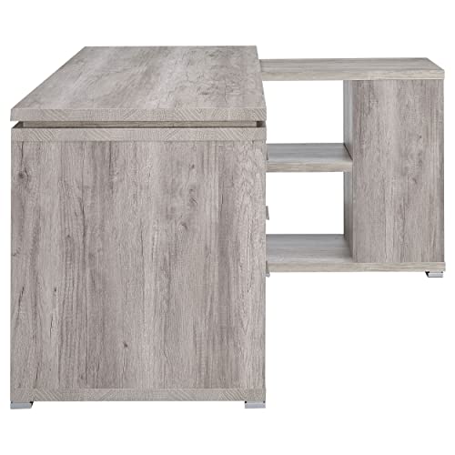 Coaster Home Furnishings Yvette L-Shape Grey Driftwood Office Desk (801516) Coaster Home Furnishings