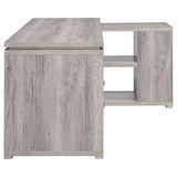 Coaster Home Furnishings Yvette L-Shape Grey Driftwood Office Desk (801516) Coaster Home Furnishings