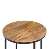 SIMPLIHOME Jenna Contemporary 18 inch Wide Metal Round Accent Side Table in Natural, End, Bedside Table and Nightstand, for the Living Room and Bedroom SIMPLIHOME