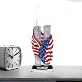 LIULIMI DIY 5d Diamond Painting Kits,Special Shaped Diamond Art Kit for Adults,Stand Up Acrylic Ornament Making kit,Double Sided Diamond dotz Painting,Gift（American Flag/Twin Towers） LIULIMI