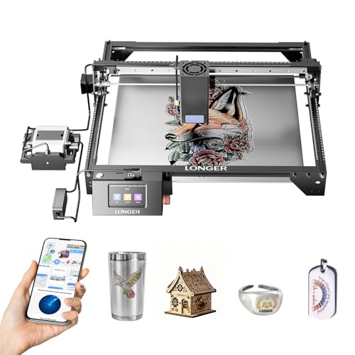 Longer RAY5 New Upgrade Laser Engraver, Laser Cutter 40W Output Power, Engraving Speed Up to 24,000 mm/min, 3.5” Color Touch Screen, App Offline Control, DIY Engraver Tool for Metal/Glass/Wood Longer