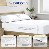 THREAD SPREAD 100% Egyptian Cotton Sheets Queen Size - 600 Thread Count Sheet Set Queen, 4 PC White Luxury Sheets Queen Size, Extra Soft, Cooling Sateen Weave Deep Pocket Sheet, Fits Mattress upto 18" THREAD SPREAD