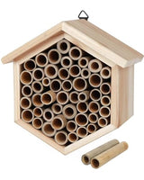 vensovo Mason Bee House - Replaceable Tubes Carpenter Bee Houses Bamboo Bee Hotel Wooden Bee Hive for Pollinating Bees, The Garden Gift, Outdoors, Carpenter Bees vensovo