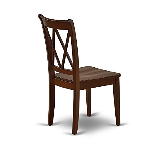 East West Furniture Antique 3 Piece Room Set Contains a Round Wooden Table with Pedestal and 2 Kitchen Dining Chairs, 36x36 Inch, AMCL3-MAH-W East West Furniture