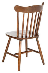 SAFAVIEH Home Collection Reeves Farmhouse Walnut Brown Spindle Back Living Room Accent Dining Chair SAFAVIEH
