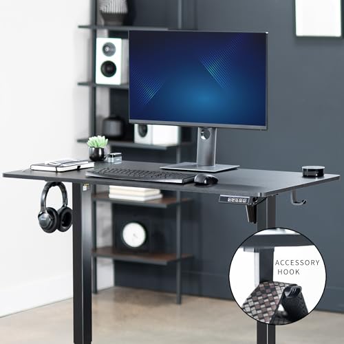 VIVO Electric 44 x 24 in Standing Desk, Memory Height Adjustment, Black Top Black Frame, DESK-E144B VIVO