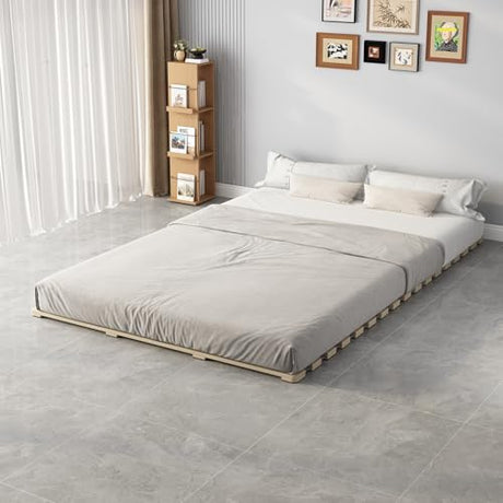 LOBOTOU Floor Bed Frame Japanese Futon Tatami Mat Breathable and Moisture-Proof, The Support Board Under The Mattress (Queen) LOBOTOU