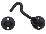 Raswik 4” Privacy Hook and Eye Gate Latch Easy Lock for Barn Door, Black Raswik