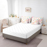 Feelyou Cute Flower 7 Piece Bedding Set Twin Size Kids Cartoon Cute Floral Bed in a Bag for Kids Girls Teens Toddler Yellow Pink Comforter Set with Sheets Kawaii Bed Set Feelyou