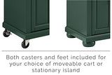 Crosley Furniture Madison Kitchen Island with Solid Wood Top and Optional Casters, Emerald Green Crosley Furniture