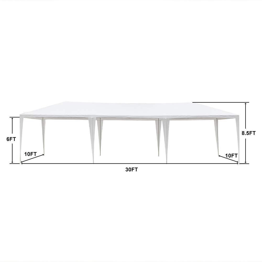 Teekland 10' x 30' Waterproof Party Tent,Practical Outdoor Tent for Parties,Heavy Duty Outdoor Gazebo BBQ Shelter Pavilion with 7 Removable Sidewalls Teekland