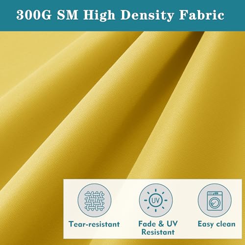 Comcaver Outdoor Chaise Lounge Cushion Set of 2, Fadesafe Water-Repellent Lounge Deck Reclining Chair Cushions for Patio Furniture Lawn Pool Resort Hotel, 72x21x3 Inch, Yellow