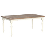 Roundhill Furniture Prato Two-Tone Finish Wood Dining Table, Antique White and Distressed Oak Roundhill Furniture