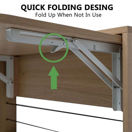 SKVSKV Folding Wall Table, Fold Down Table Wall Mounted, Floating Desk for Wall, Functional Hanging Desk for Home Office Workstation, Laundry Room, Kitchen Dining (24.8 * 16.3inch, Wood Color) SKVSKV