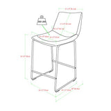 Walker Edison Douglas Urban Industrial Faux Leather Armless Counter Chairs, Set of 2, Whiskey Brown Walker Edison