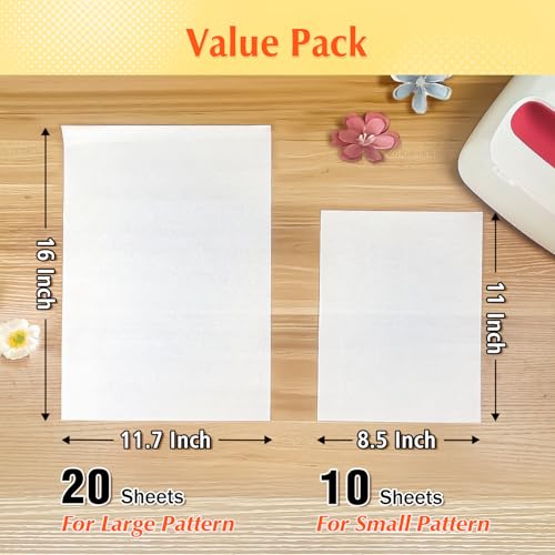 30 Pack PTFE Teflon Paper 16×11.7" 20 Sheets and Teflon Paper 8.5×11" 10 Sheets Mix Pack for Heat Press Heat Resistant Craft Mat,Sublimation Paper and Heat Transfer Paper Reusable TransOurDream