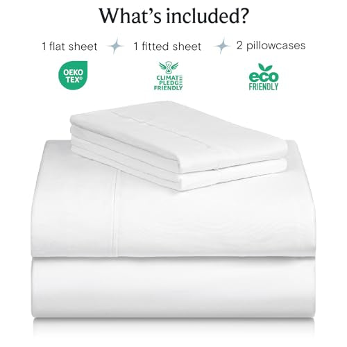 LuxClub 4 PC King Size Sheet Set Bed Sheets Deep Pockets 18" Wrinkle Free Cooling Bed Sheets Machine Washable Hotel Bedding Silky Soft - White King LuxClub