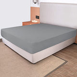 King Size Fitted Sheet Only - 4-Way Stretch Jersey Knit, Cozy T-Shirt Soft, Wrinkle Free, Snug Fit & Stay in Place, No More Slipping Off for Mattress (Deep: 5"-13") - Light Gray, King N&Y HOME