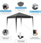 COBIZI 10x10 Pop Up Canopy Tent with 4 Sidewalls Party Tents Waterproof UPF 50+ Commercial Instant Outdoor Events Tent for Parties Markets Backyard, Ropes（10 x 10 ft Black COBIZI