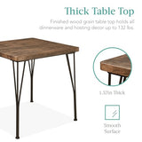 Best Choice Products 3-Piece Dining Set Modern Dining Table Set, Metal and Wood Square Dining Table for Kitchen, Dining Room, Dinette, Breakfast Nook w/ 2 Chairs - Dark Brown Best Choice Products