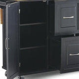 Pemberly Row Modern/Contemporary Wood Kitchen Cart in Black Pemberly Row