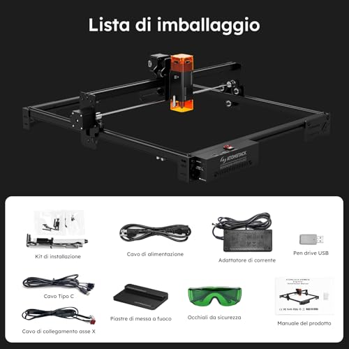 ATOMSTACK 10W Laser Engraver, A10 PRO V2 Laser Cutter, 0.06mm High Accuracy Laser Engraving Machine for Wood and Metal, Dark Acrylic, Glass, Leather ATOMSTACK